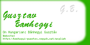 gusztav banhegyi business card