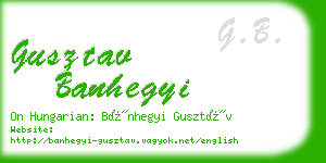 gusztav banhegyi business card